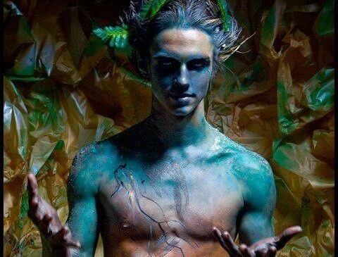 man with blue skin