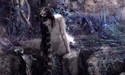 young woman with mask and braid