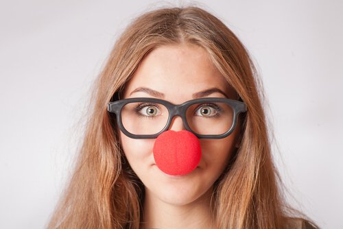 Woman with Clown Nose