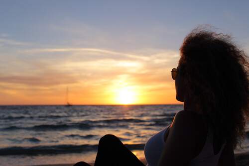 Woman Watching Sunset