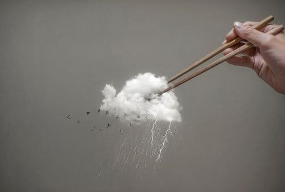 chopsticks grabbing a cloud