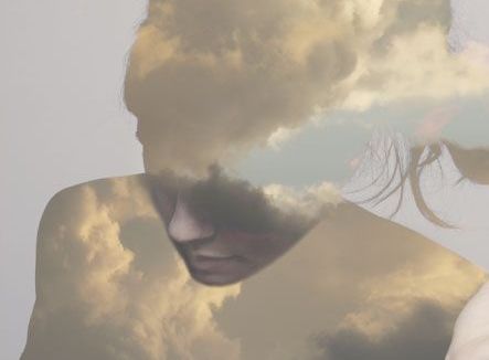 clouds in the form of a woman