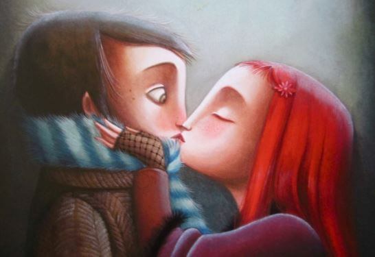 Woman Kissing Man