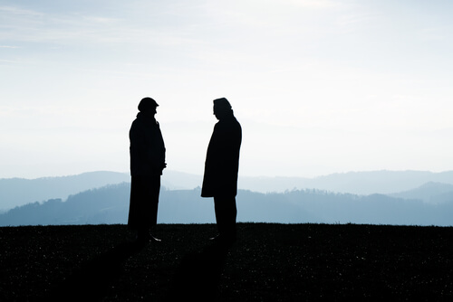 two men in the field