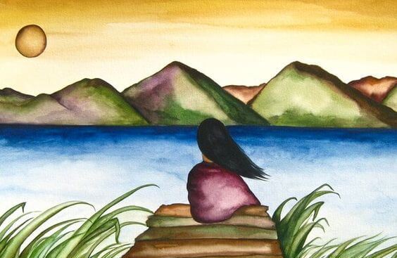 woman in front of a lake-1