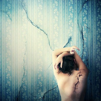 woman with cracked back