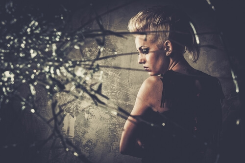Woman and Broken Glass