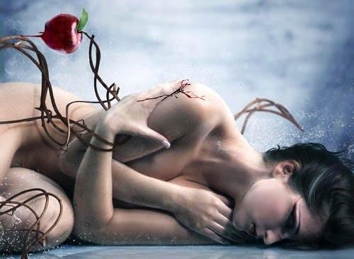 Sad Woman Lying On Side