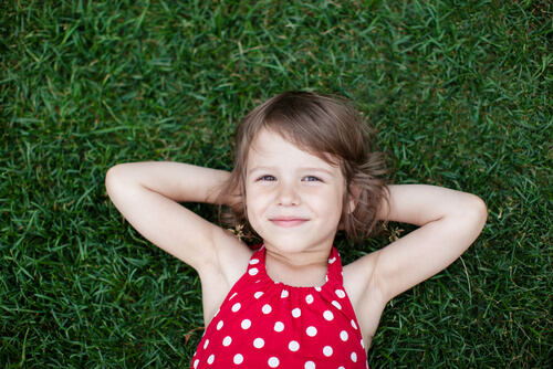Girl Lying in Grass