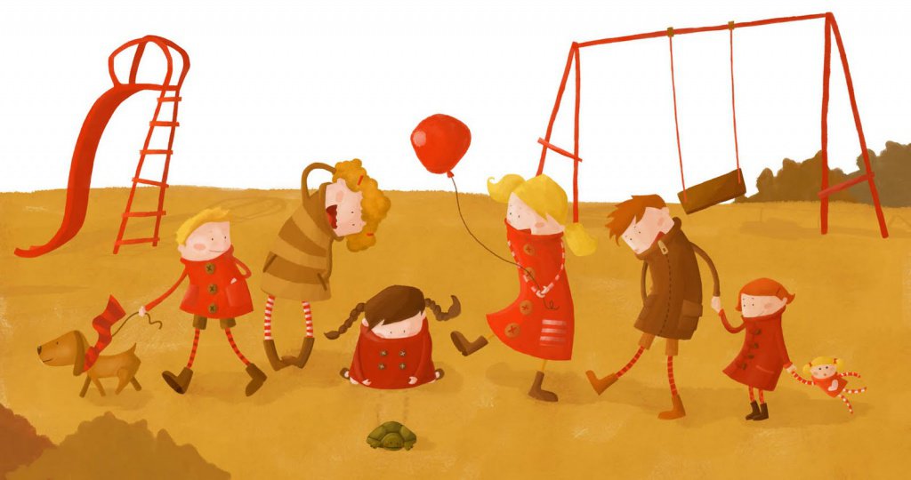 children playing in park