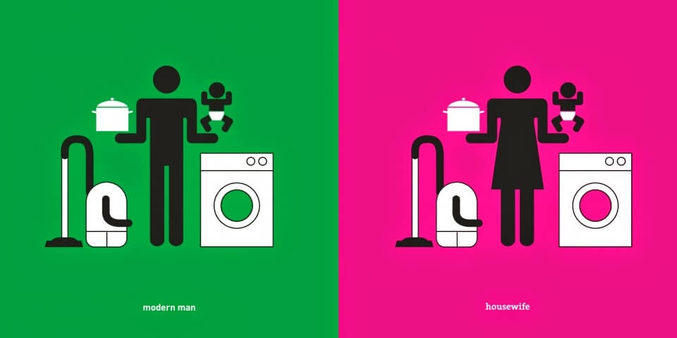 modern man and housewife