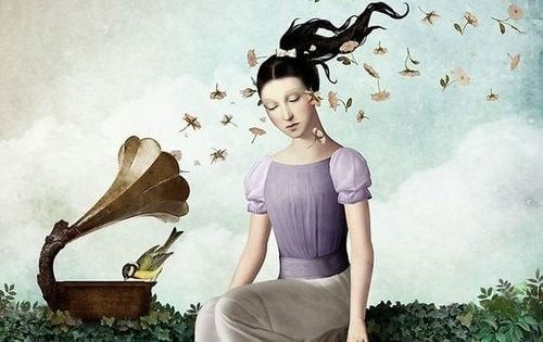 Woman Listening to Music