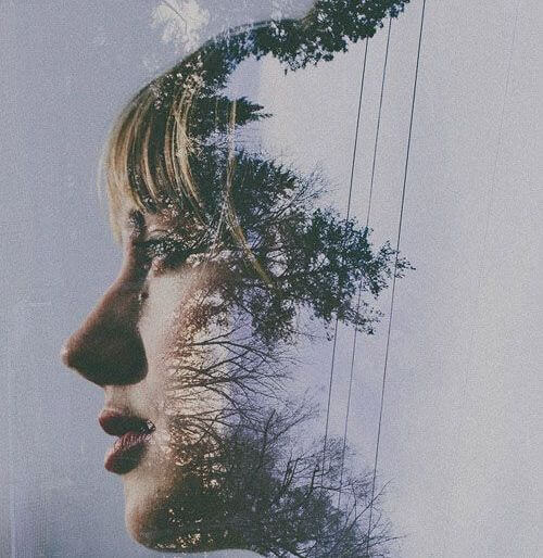 profile of a woman tree