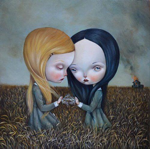 two sad girls