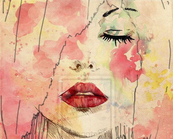 watercolor portrait of woman