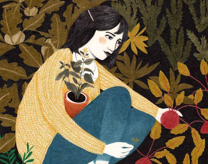 woman in her garden enjoying her way of life