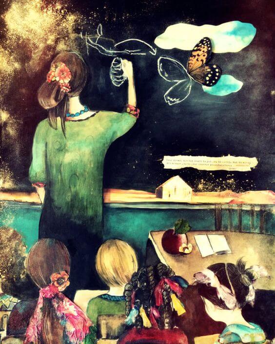 teacher and children