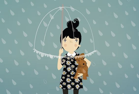girl in the rain