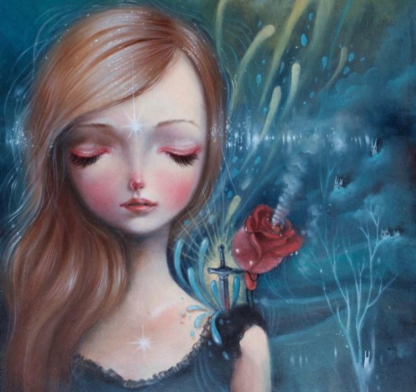 rose on girl's shoulder