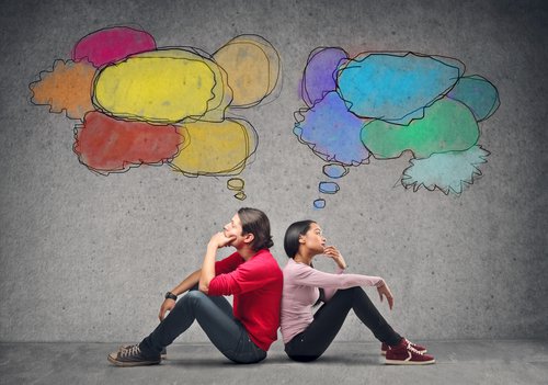 two people thinking