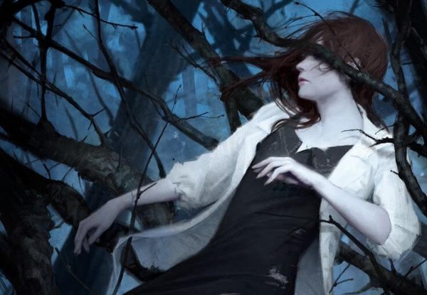 woman in a tree
