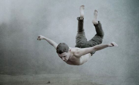 man falling