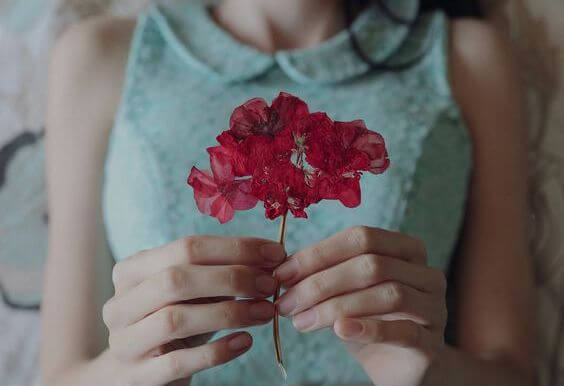 Woman Red Flower