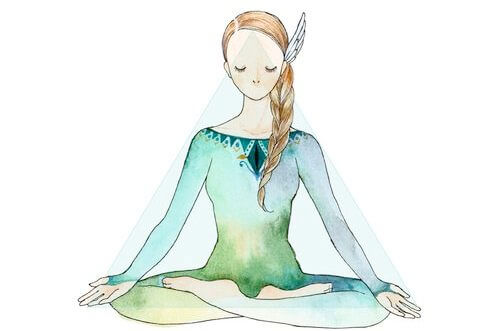 woman meditating