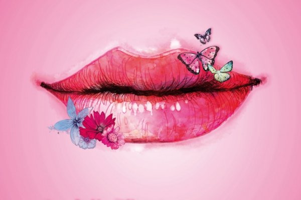 butterflies on lips