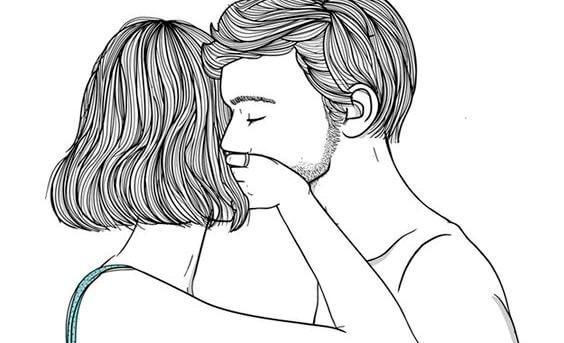 Woman Covering Man's Mouth