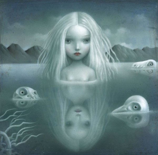 creepy girl in water