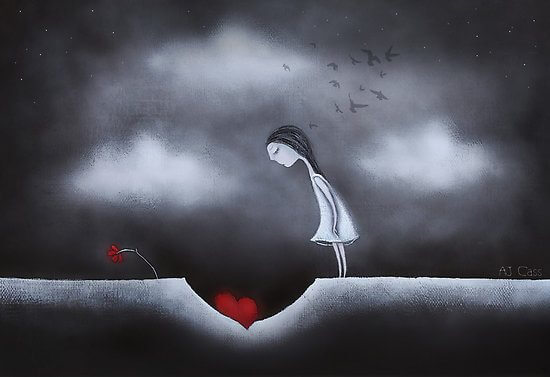 flower growing from buried heart