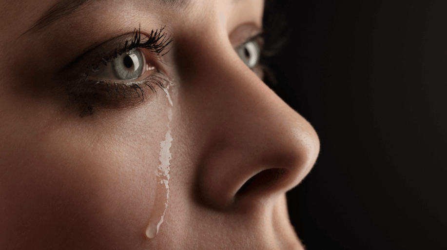 Woman One Tear Rolling Down Cheek
