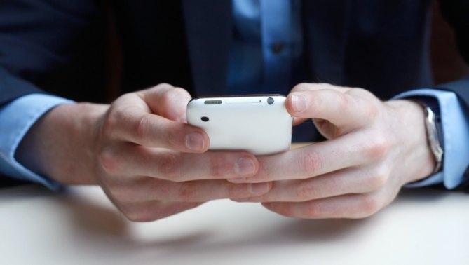 Hands texting
