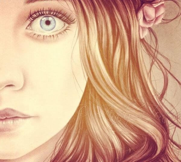 half of a woman's face