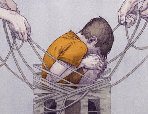 little-boy-trapped-in-the-strings-of-a-house