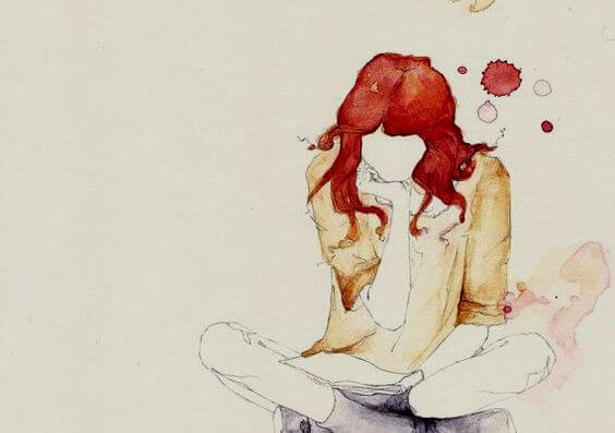 redhead with no face