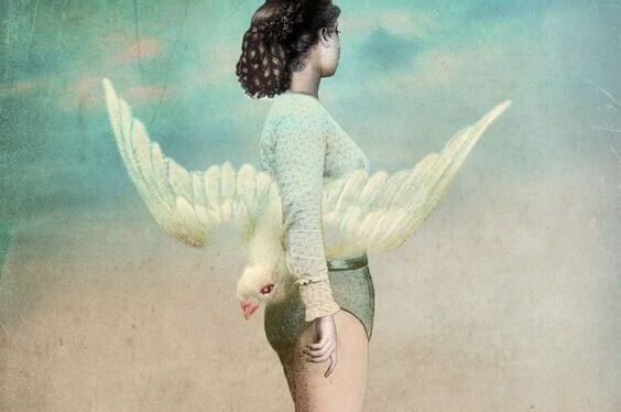 woman holding bird