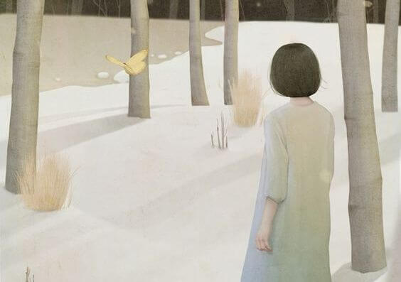 woman in snow