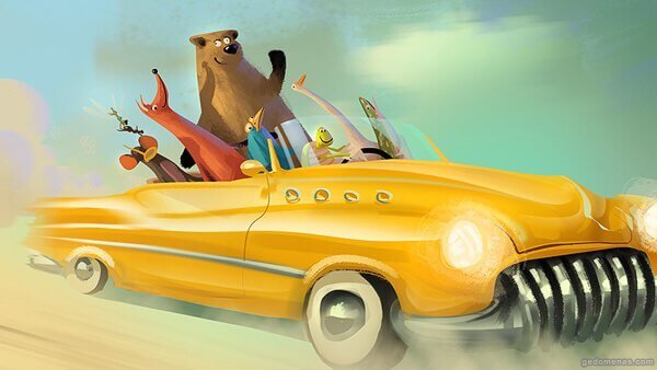 animals in car