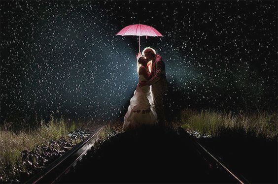 couple under umbrella