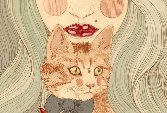Woman and Cat