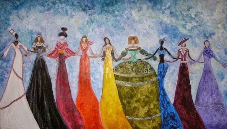 Women in Colorful Dresses