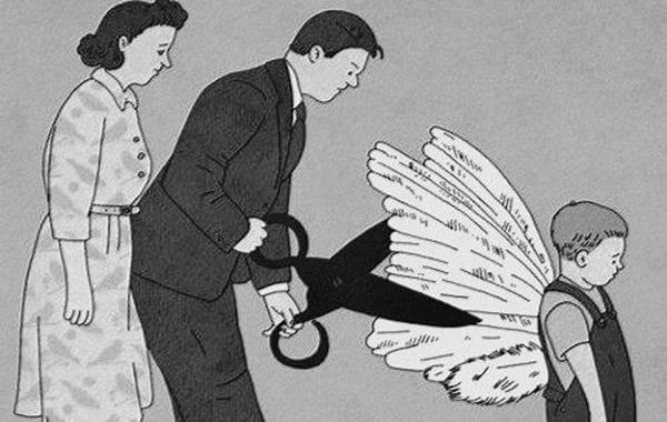 Parents Cutting Child's Wings
