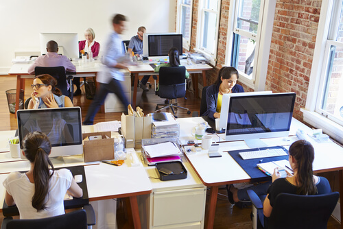 people working