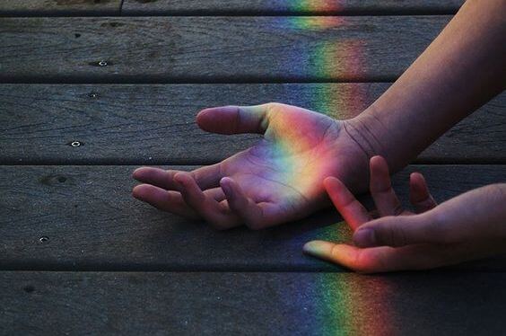 rainbow on hands