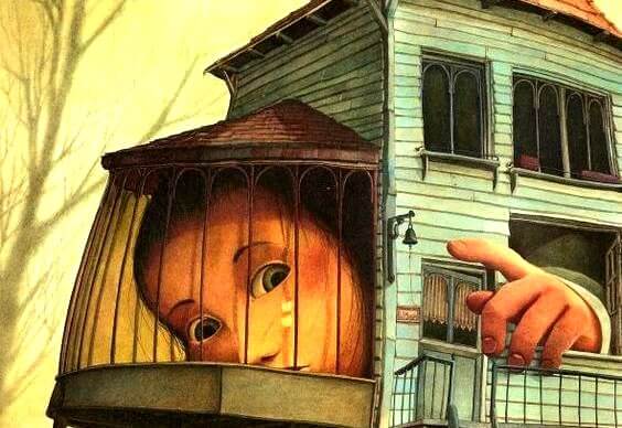 child in cage