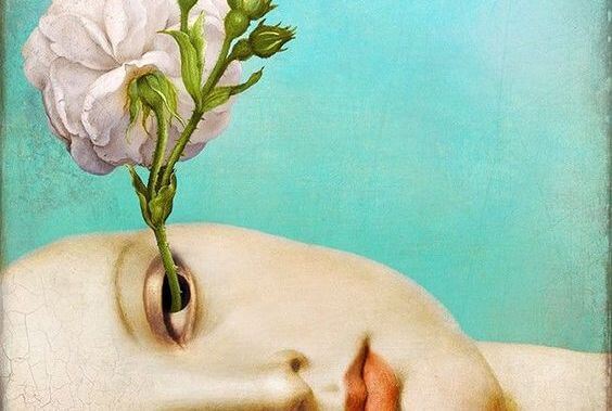 flower growing out of eye