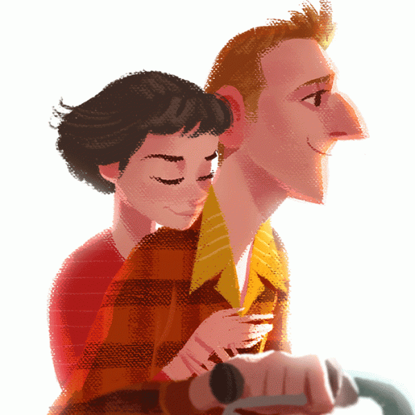 man and woman on bike