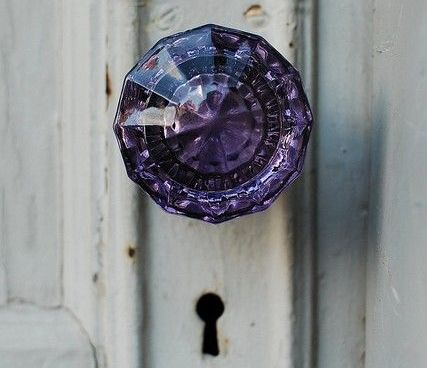 purple doorknob